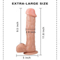 Wymiary big dildo: 30 cm długości, 24,1 cm użytkowo i 6,6 cm średnicy