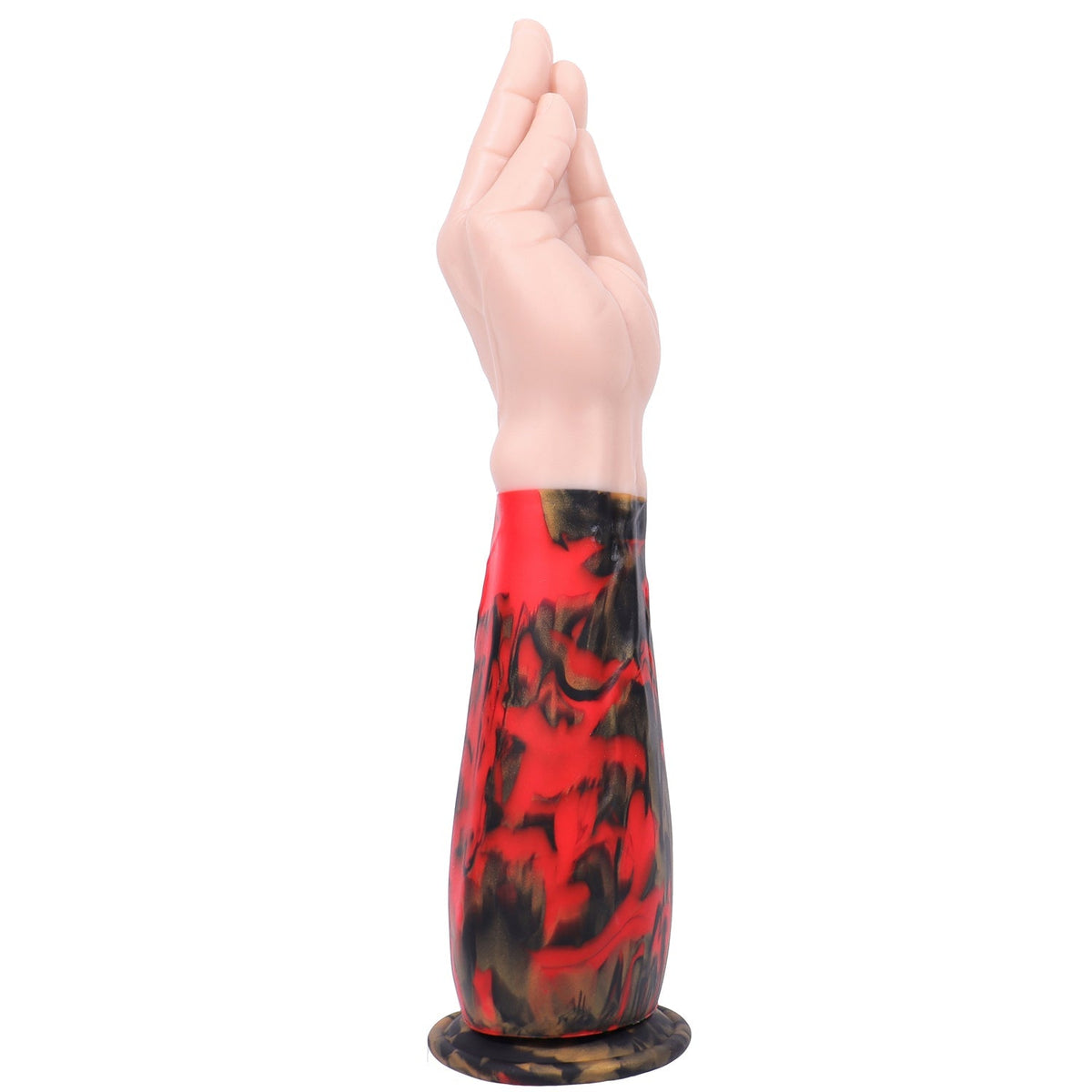 Białe dildo w kształcie dłoni i ramienia z przyssawką