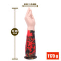 Wymiary długiego dildo: 38 cm długości i 8 cm szerokości