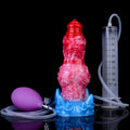 Pompowane dog dildo z funkcją wytrysku — produkt z pompką oraz strzykawką