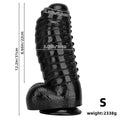 Grube czarne dildo w rozmiarze S z wymiarami