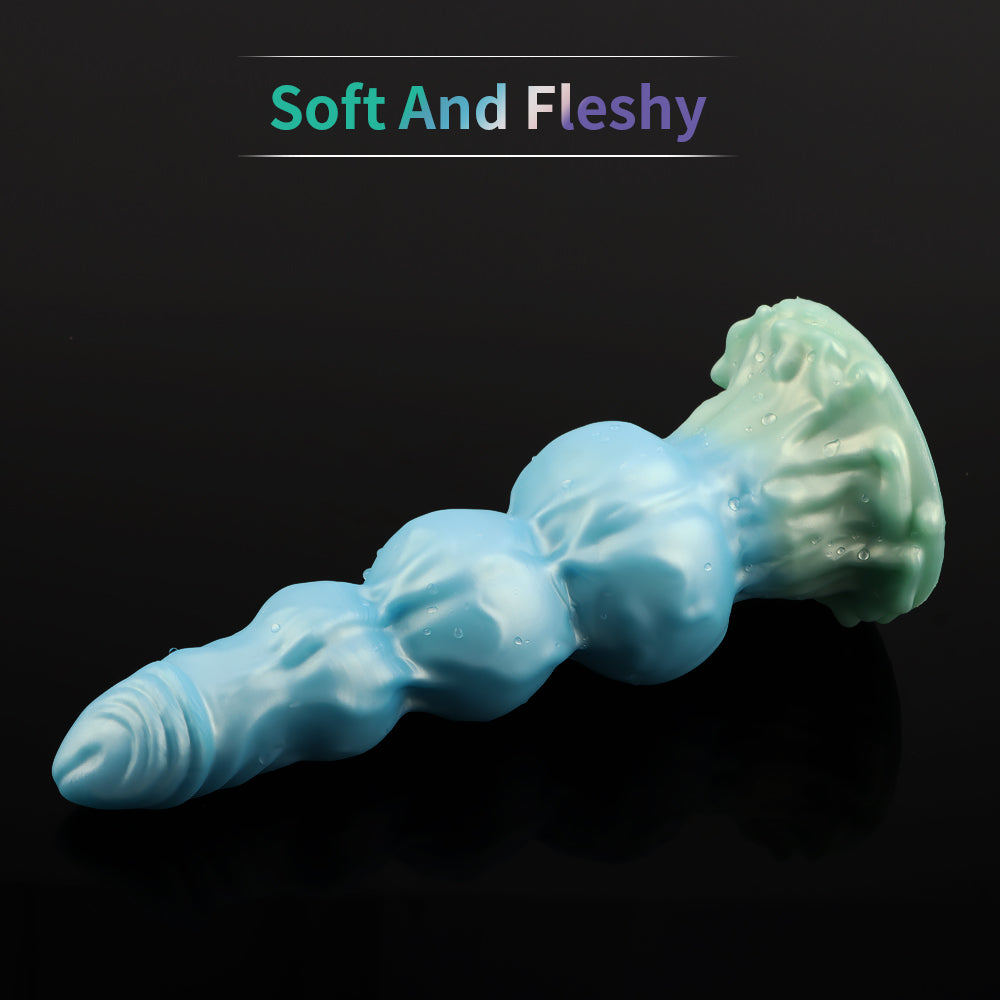 Miękkie dildo fantasy z węzłami i przyssawką