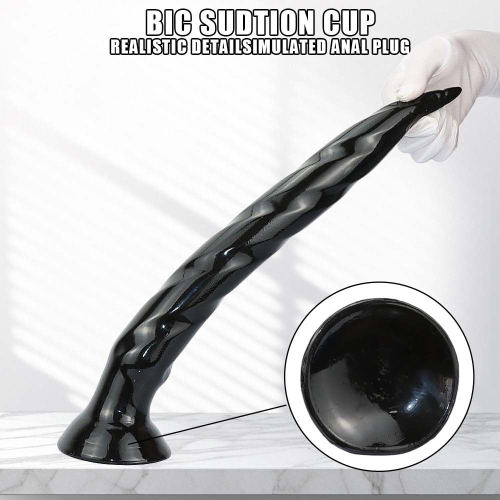 Przyssawka czarnego dildo spiralnego