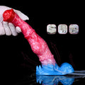 Elastyczny trzon końskiego dildo z węzłem