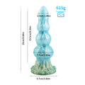Wymiary błękitnego dildo fantasy z węzłami