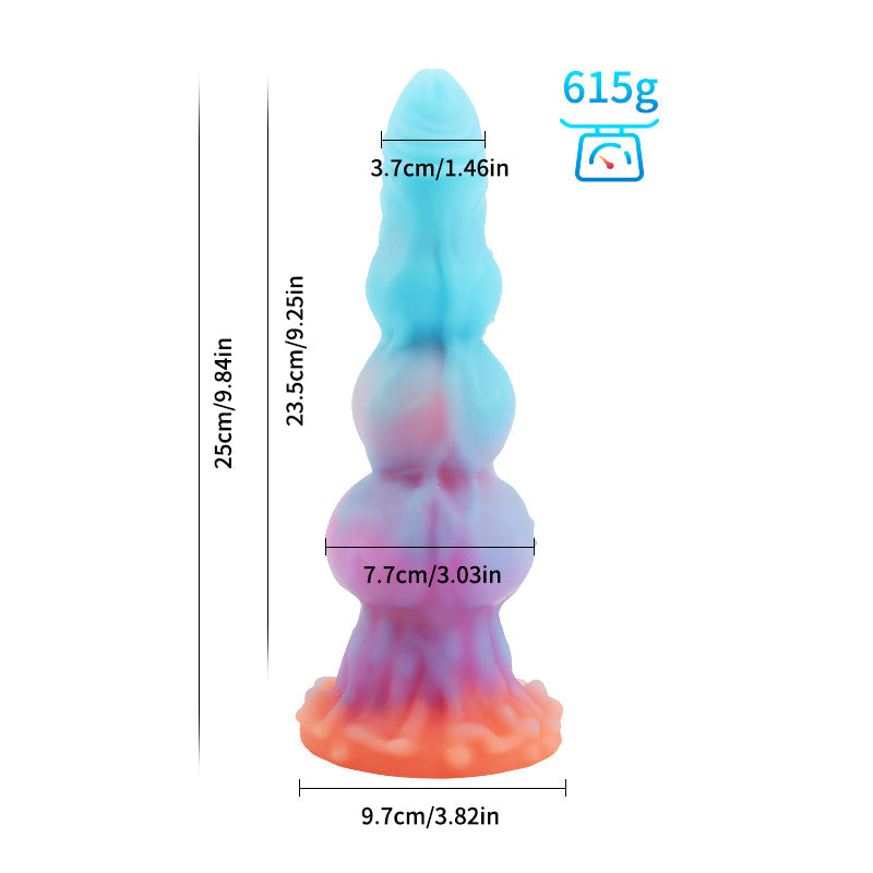Wymiary pastelowego dildo fantasy z węzłami