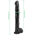 Wymiary długiego czarnego dilda 42 cm