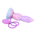 Pastelowe dildo fantasy z pompką i przyssawką