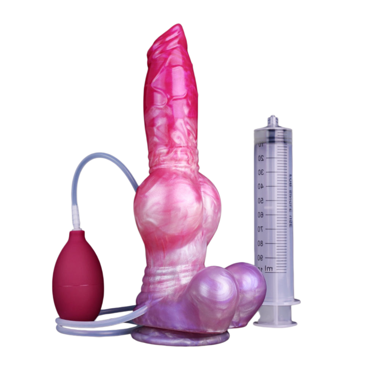 Dog dildo z pompką i strzykawką