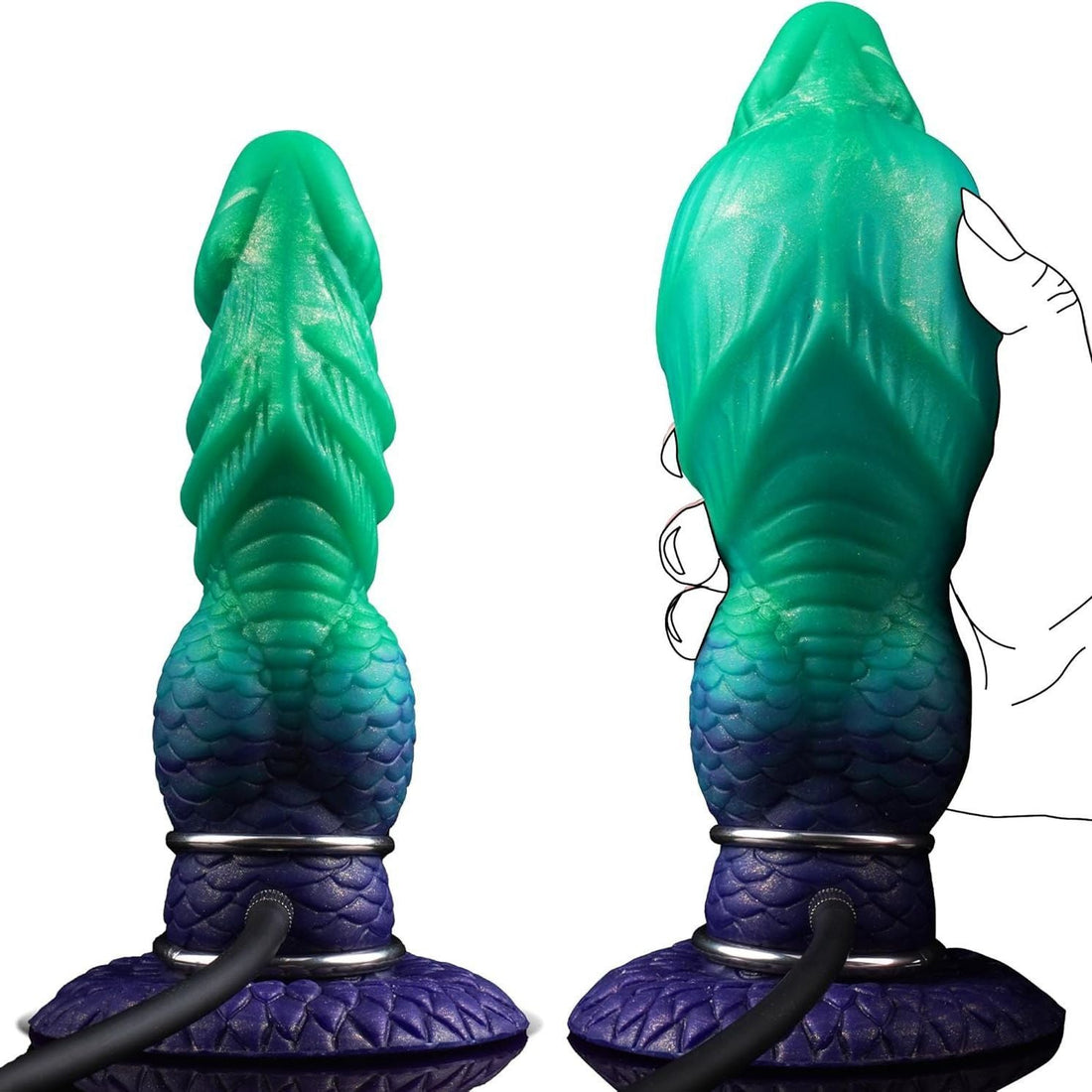 Monster dildo z węzłem i przyssawką