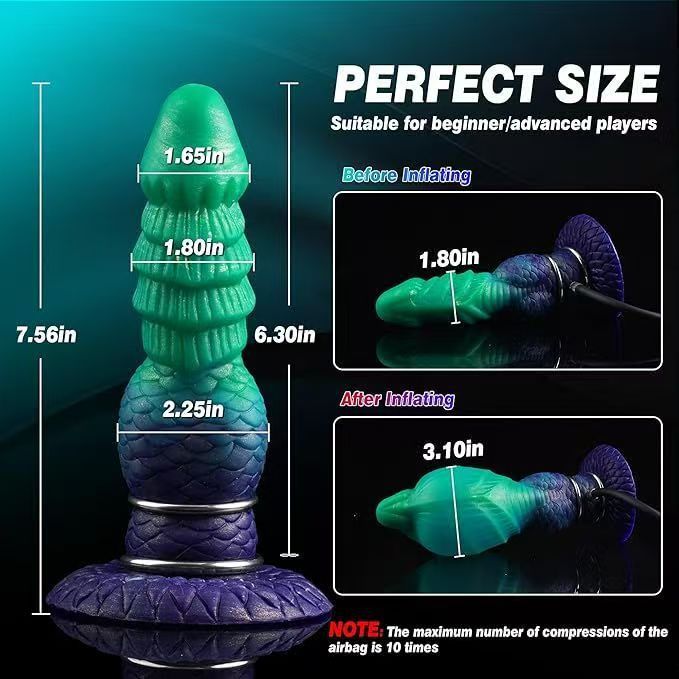 Wymiary dildo przed i po napompowaniu