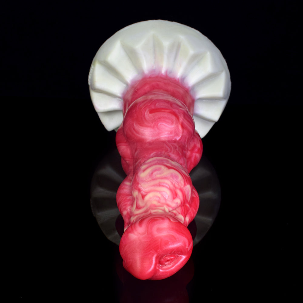 Teksturowany trzon i podstawa dildo z podwójnym węzłem