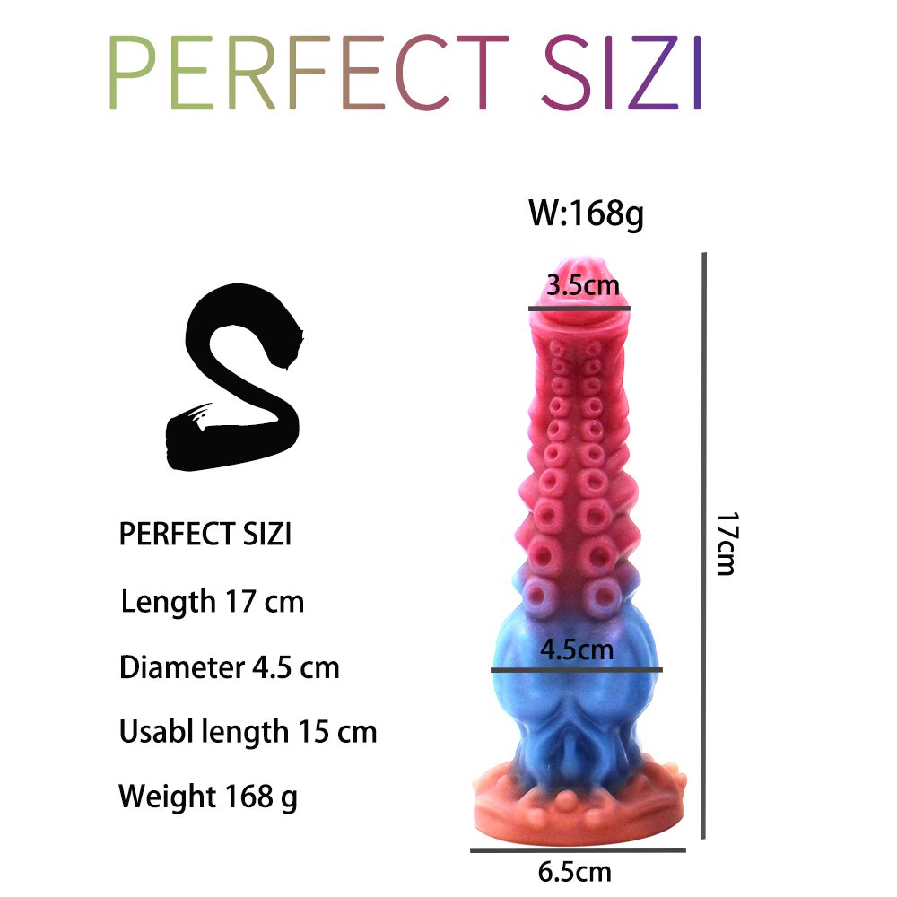 Wymiary dildo fantasy w rozmiarze S: długość 17 cm