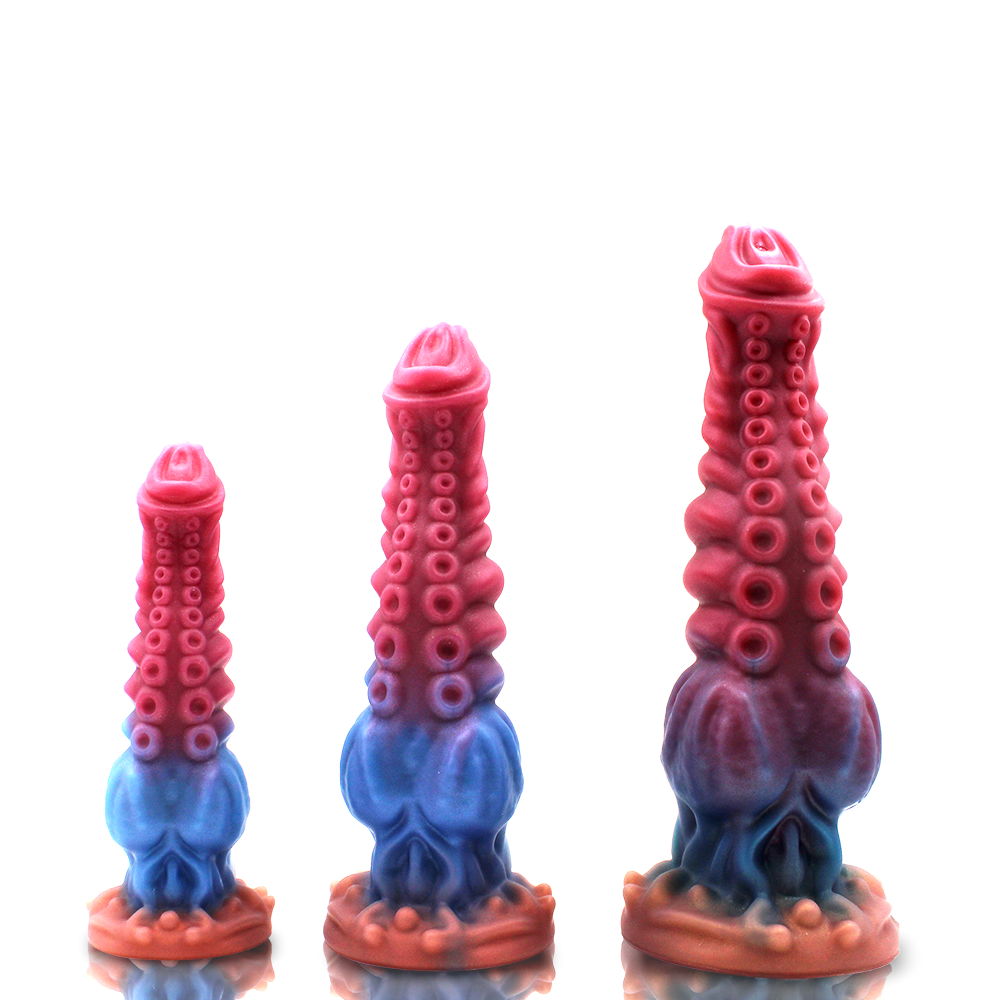 Porównanie trzech rozmiarów dildo fantasy z mackami