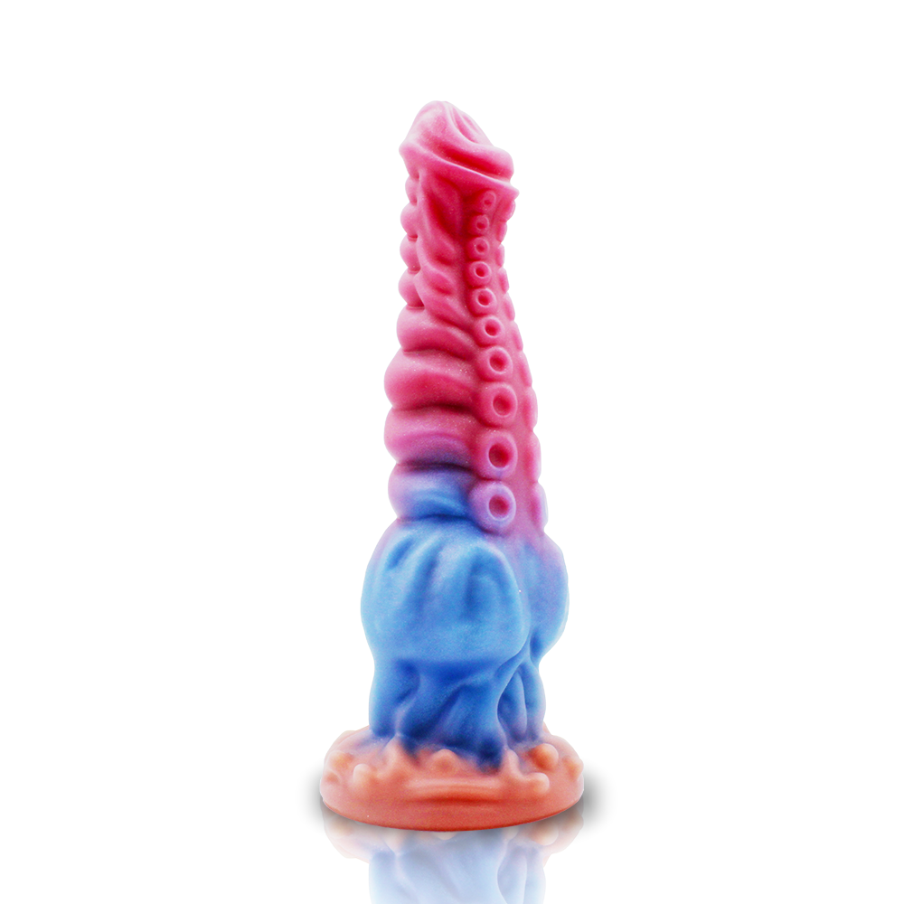 Dildo z mackami i wypukłą teksturą – widok z przodu