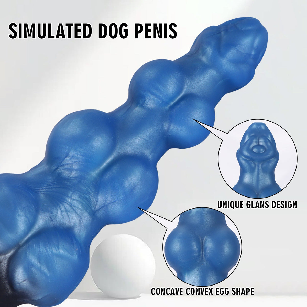 Wymiary segmentowanego dildo fantasy S M i L