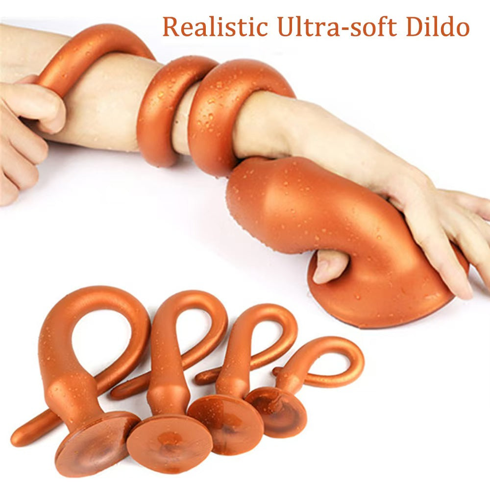 Miedziane długie dildo analne