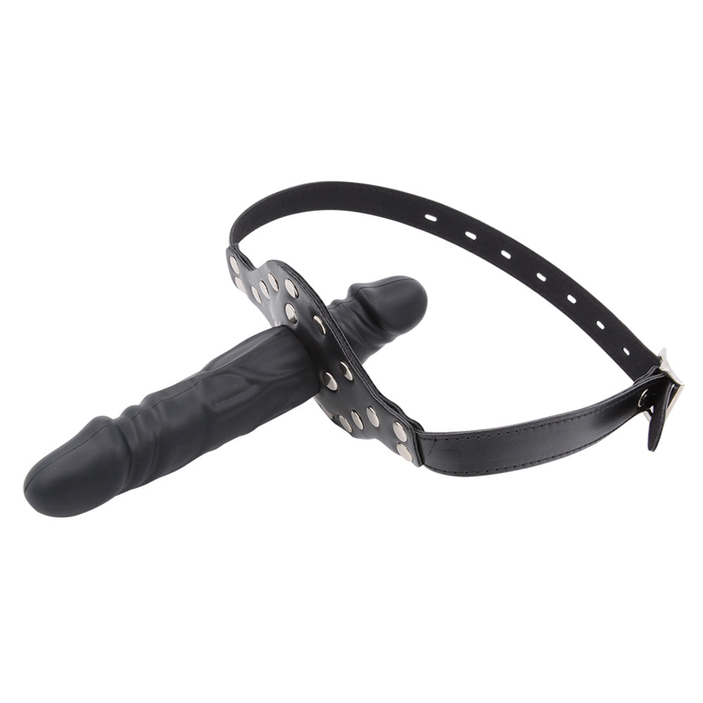 Dwustronny knebel dildo z regulowanym paskiem
