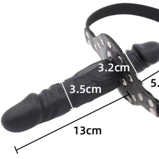 Wymiary dwustronnego knebla z dildo 13 cm