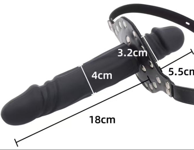 Wymiary dwustronnego knebla z dildo 18 cm