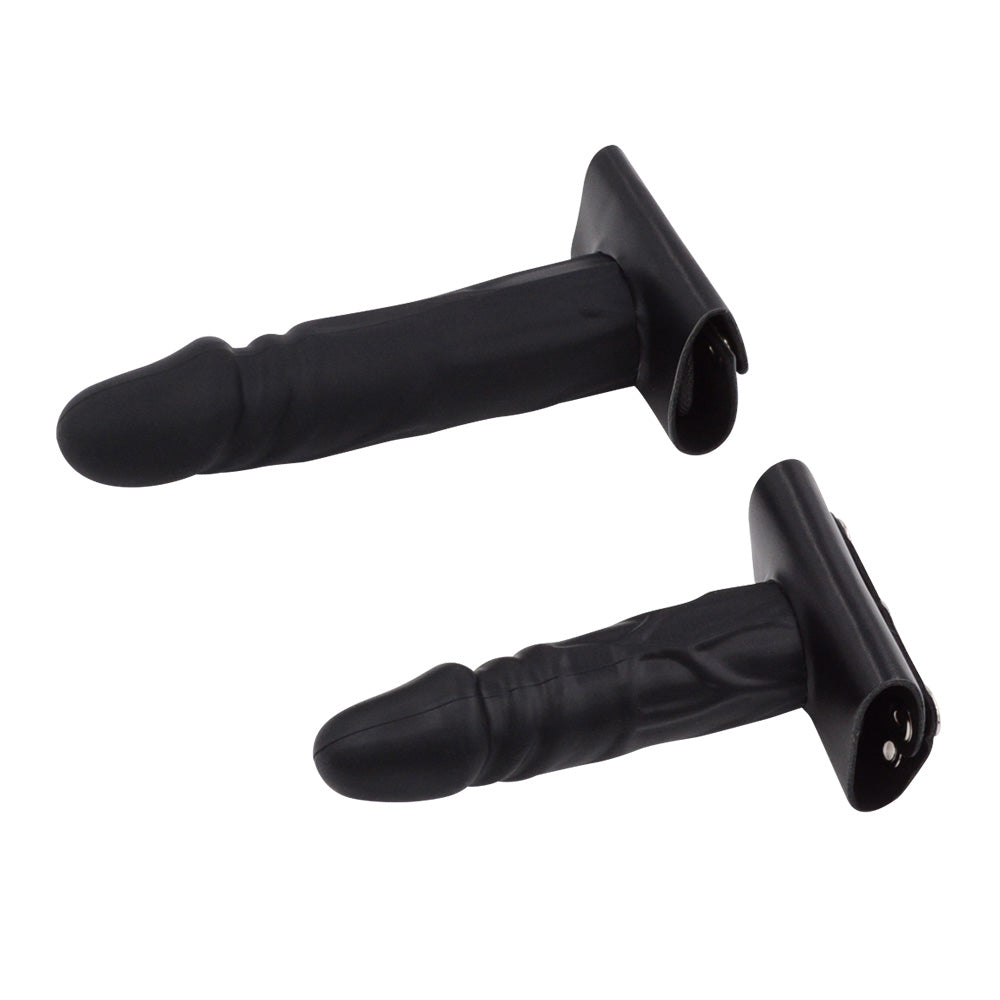 Dwa rozmiary czarnego odpinanego dildo