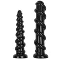 Czarne spiralne dildo w dwóch rozmiarach