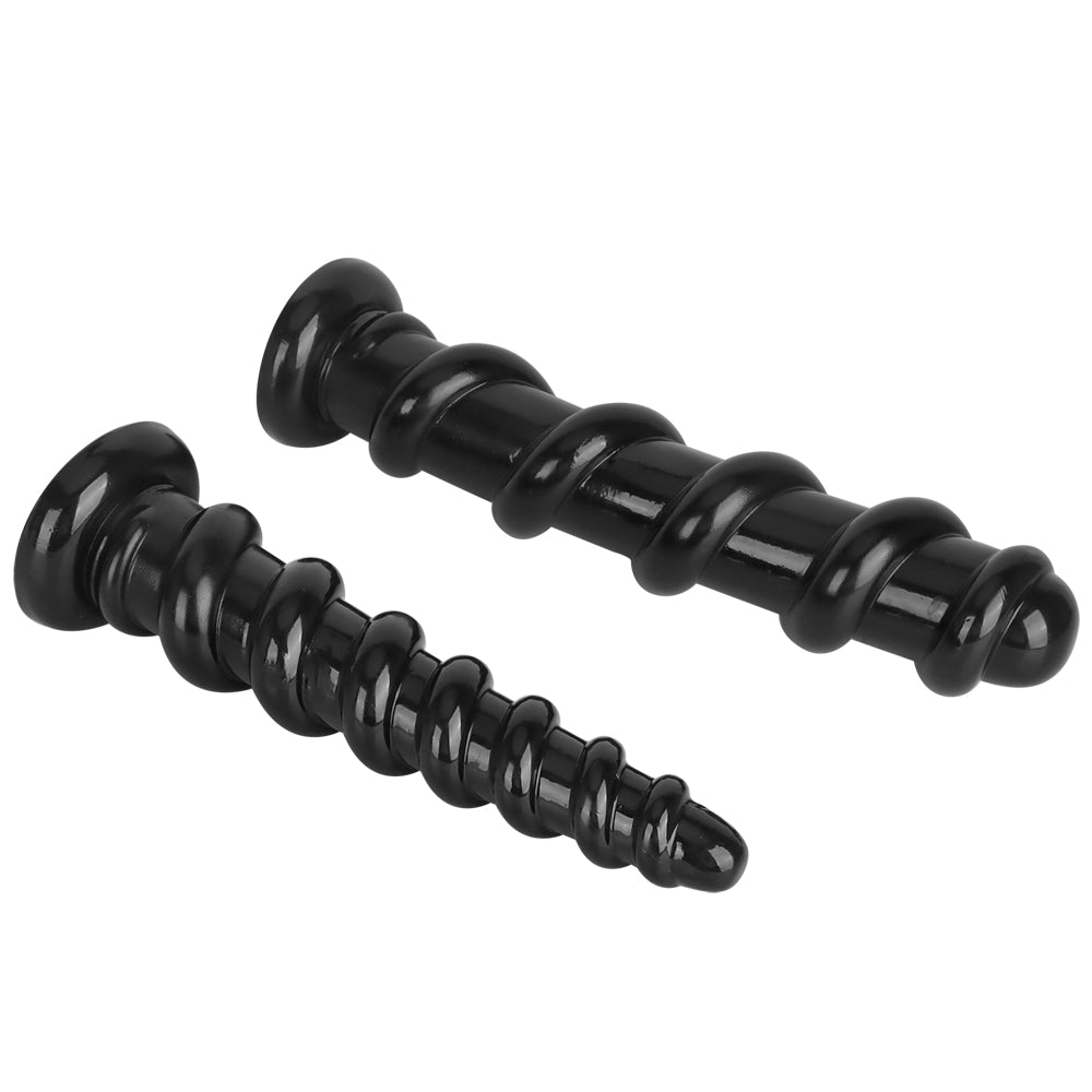 Porównanie dwóch rozmiarów spiralnego dildo