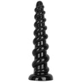 Mniejsze czarne dildo z wypukłą spiralą