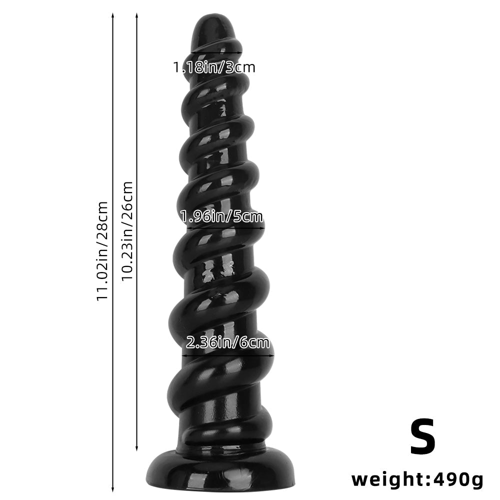 Wymiary czarnego dildo S o długości 28 cm