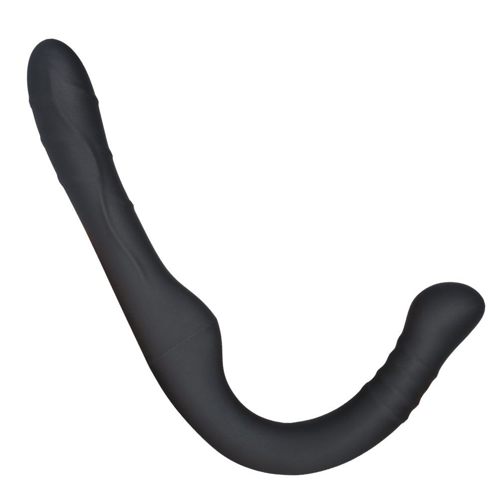 Profil czarnego zakrzywionego dildo strapless