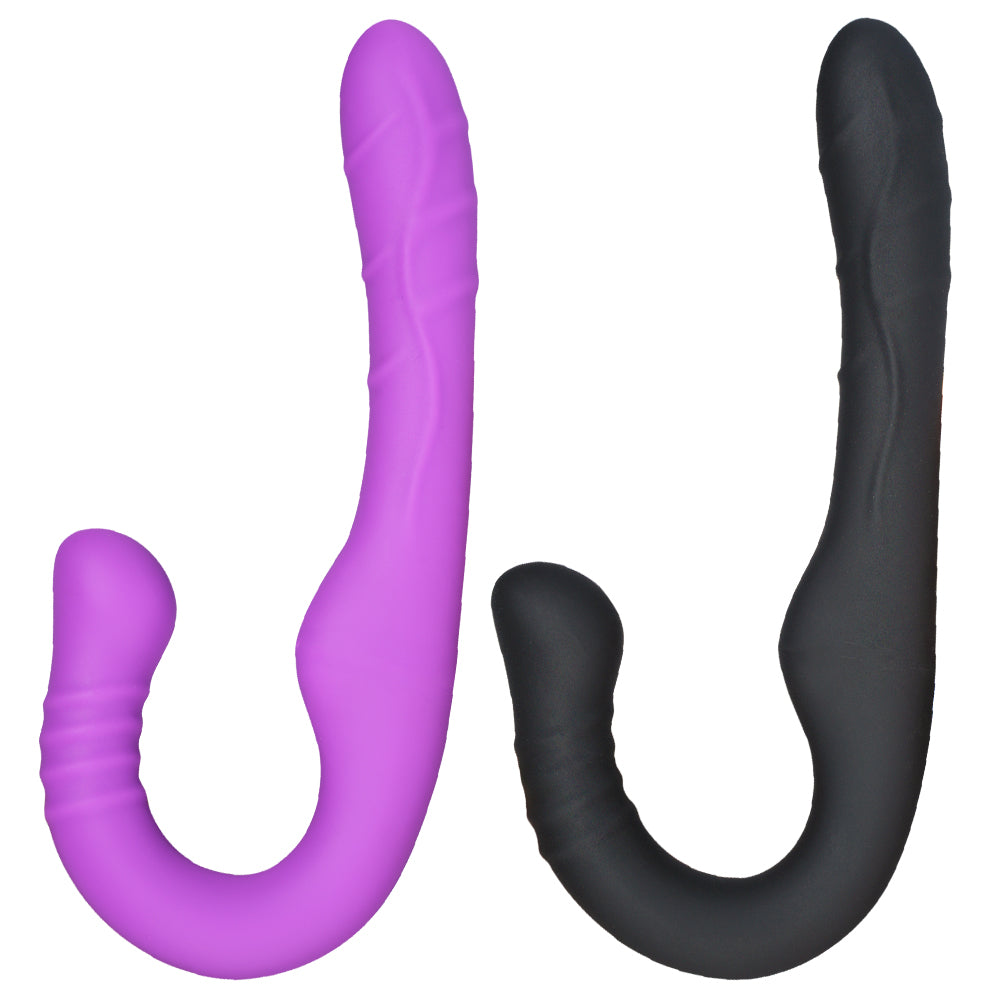 Czarny i fioletowy wariant dildo strapless