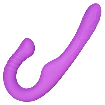 Fioletowe zakrzywione dwustronne dildo