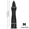 Wymiary czarnego dildo w kształcie dłoni M