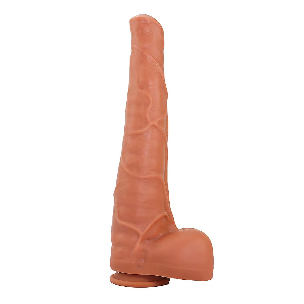 Duże dildo końskie z przyssawką – widok tylny