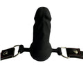 Kompaktowe czarne dildo w kneblu BDSM