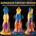 Kolorowe dildo fantasy z trzech stron