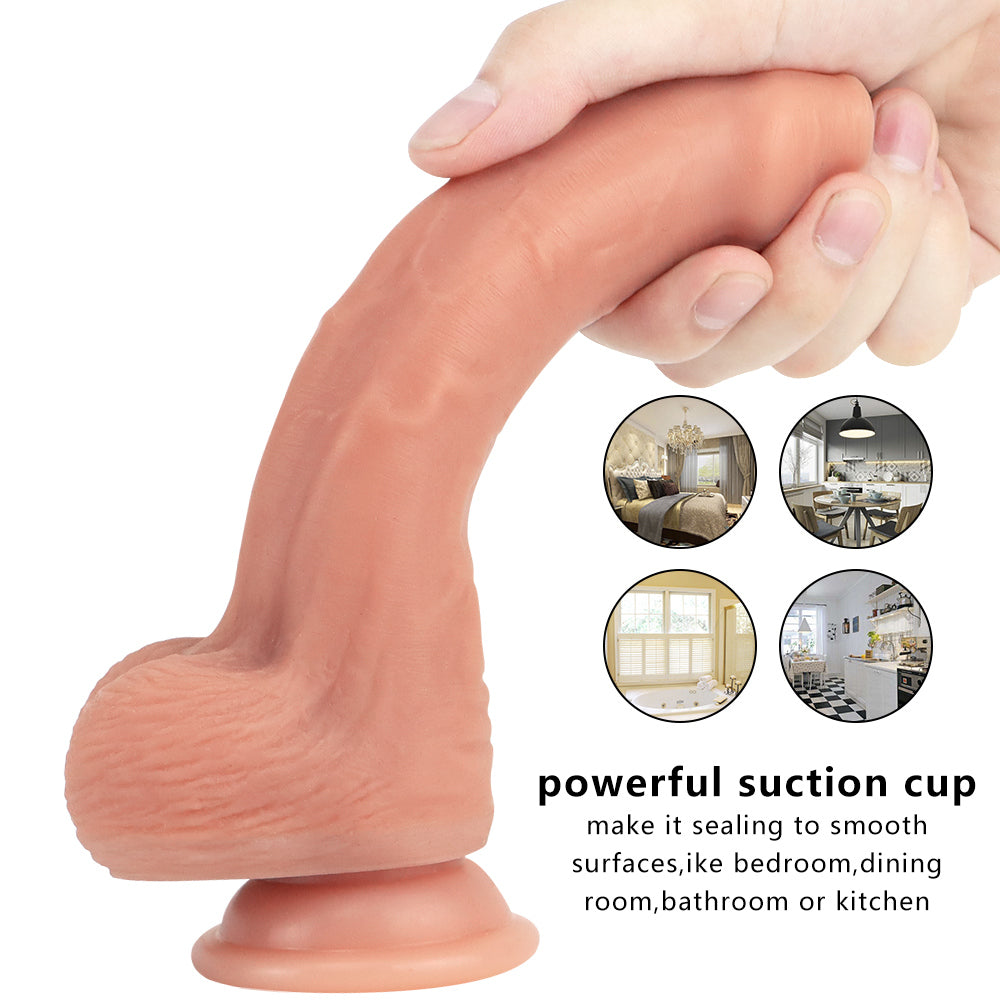 Mocna przyssawka realistycznego dildo
