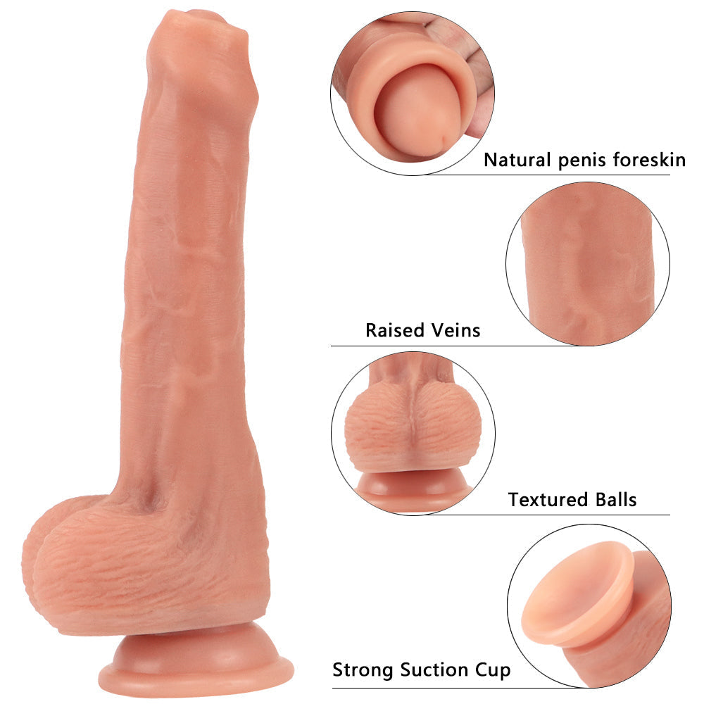 Napletek, żyłki i teksturowana podstawa dildo