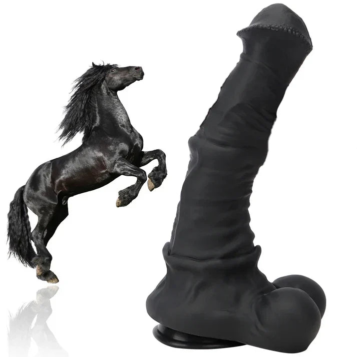 Horse dildo czarne XXL z przyssawką