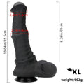 Wymiary czarnego dilda fantasy XL