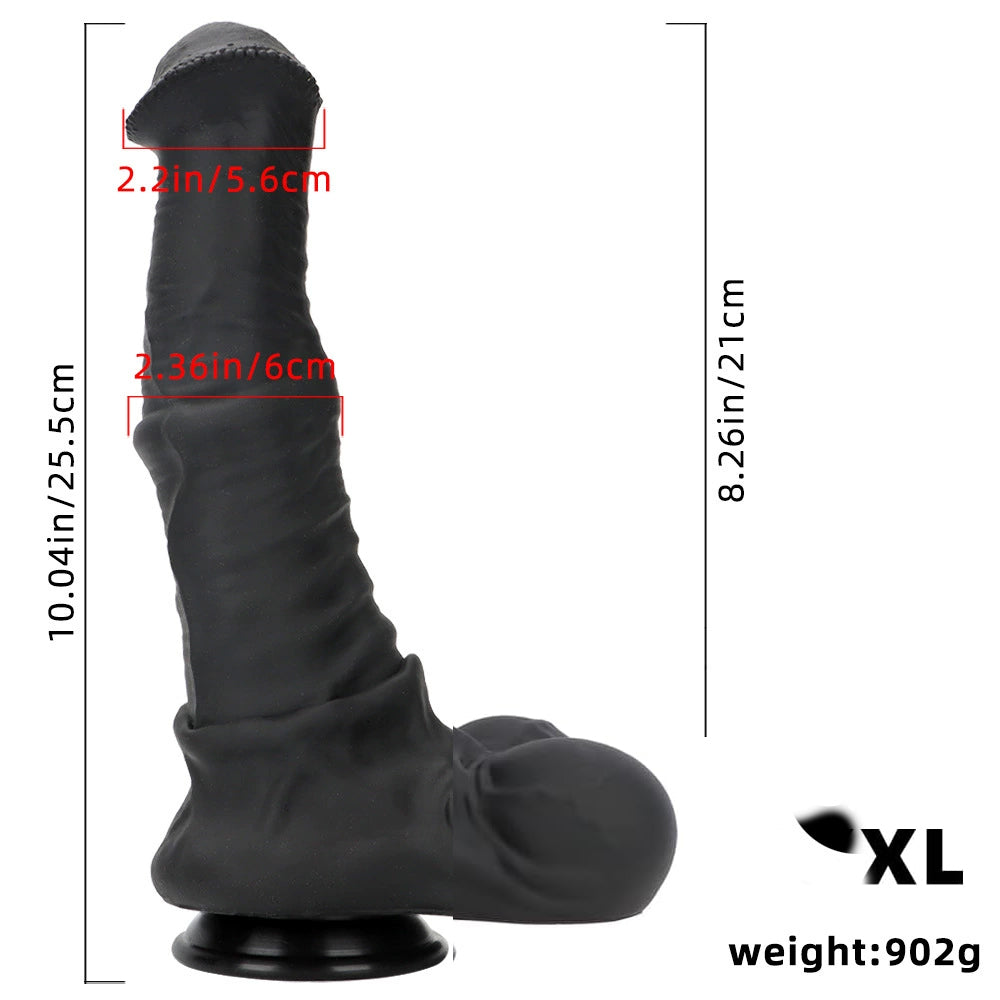 Wymiary czarnego dilda fantasy XL