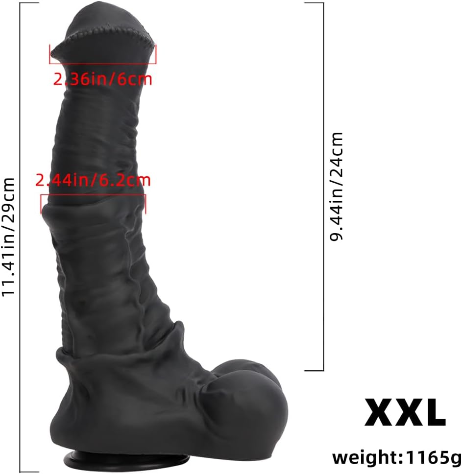 Wymiary czarnego dilda fantasy XXL