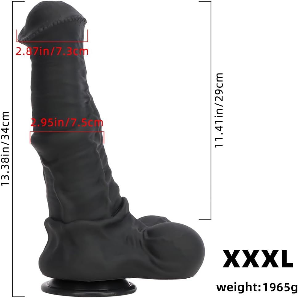 Wymiary czarnego dilda fantasy XXXL