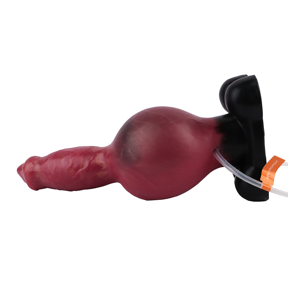 Napompowany węzeł czerwonego dildo fantasy