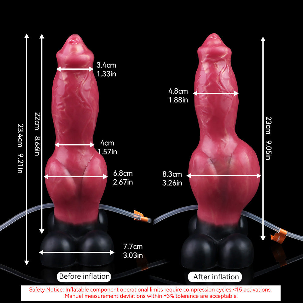 Wymiary pompowanego dildo fantasy 23,4 cm