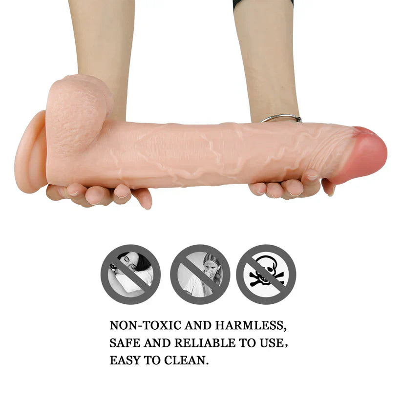 Długie realistyczne dildo 33 cm trzymane oburącz