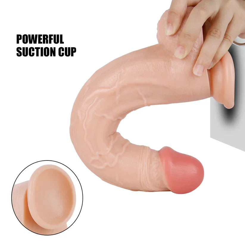 Długie dildo z mocną przyssawką do gładkich powierzchni