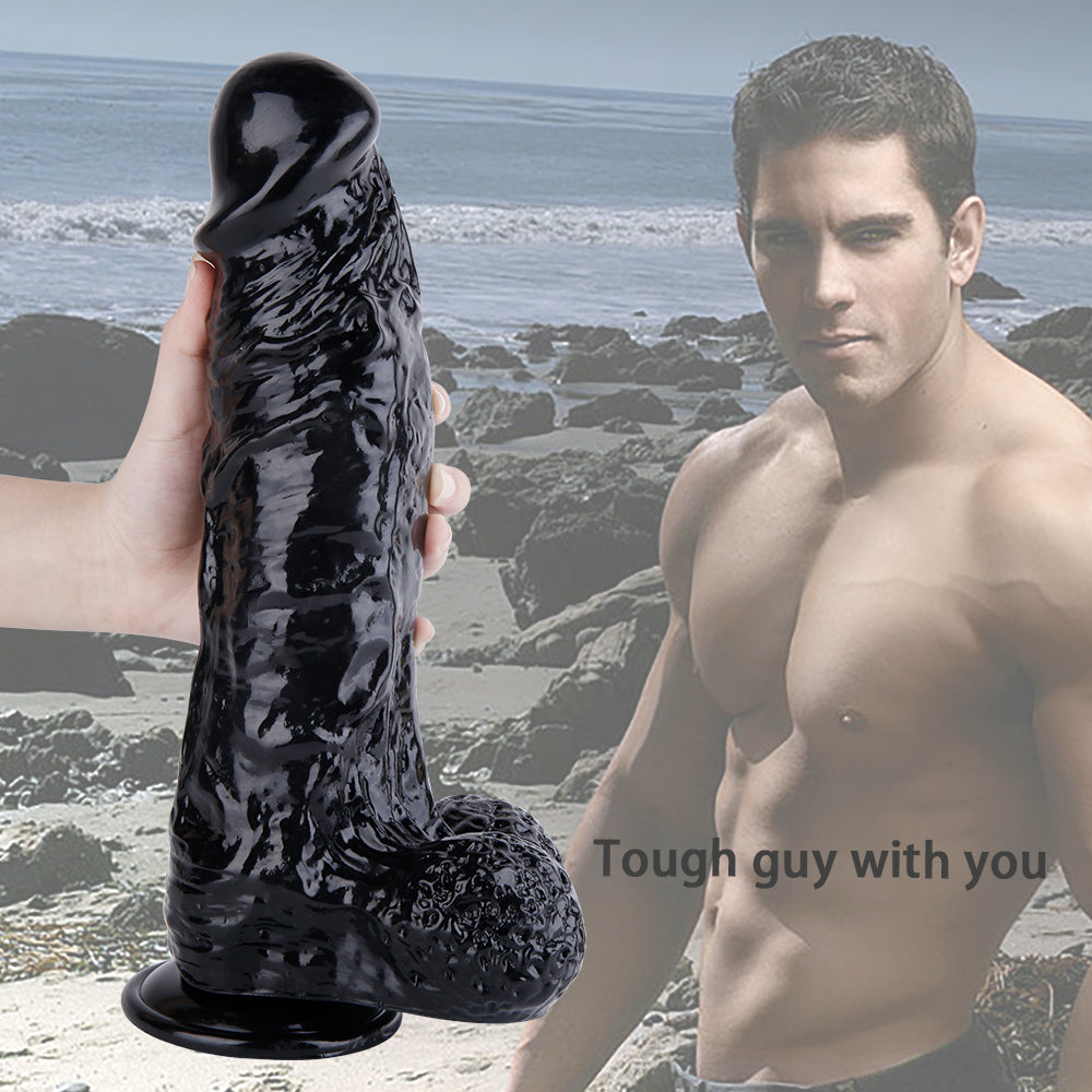 Strap on dildo z czarnym trzonem i regulowaną uprzężą