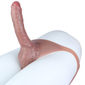 Cieliste majtki z realistycznym dildo