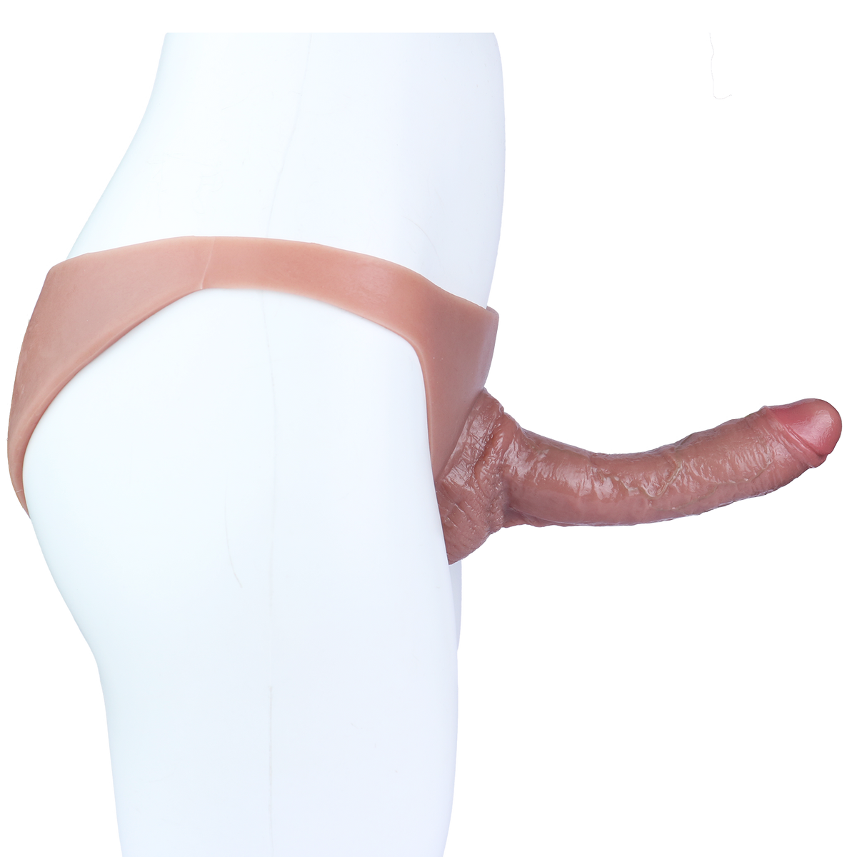 Wydrążone wnętrze dildo w majtkach strap-on